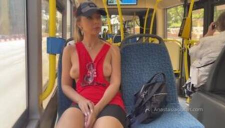 Emerald Ocean (Anastasia Ocean) topless in public bus