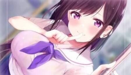 巨乳・女子〇生ちゃんに通勤中に痴女責めされる！！こしょこしょ囁き耳舐めペロペロ