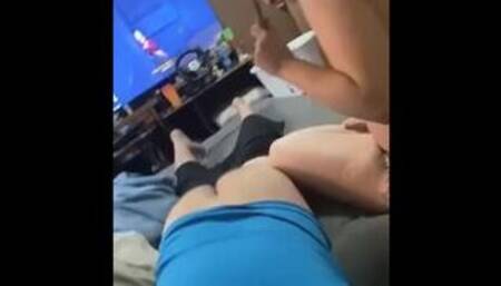 Birthday Spanking by big tit Girlfriend
