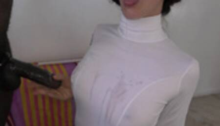 Big Load Pours Out Leia's Mouth After Intense Aheago Tug Job