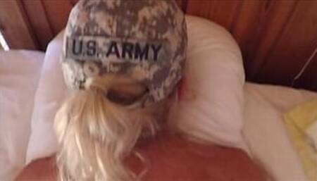 Fit blonde soldier fucked by her drill sergeant