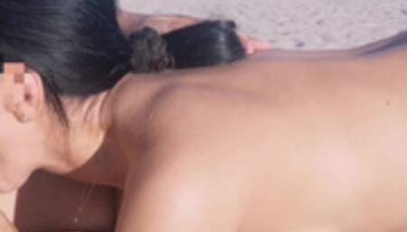 Couple fucks on a nudist beach in front of other people. Alexis Queen