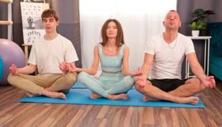 Horny Yoga Teacher Nelya DP’d by on the Floor by Stud Students GP2346