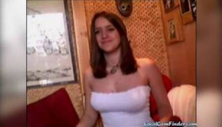 Perfect tits girlfriend stripping on webcam