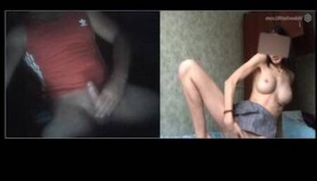 Русская фитоняшка с красивыми сиськами помогла кончить в чат рулетке.