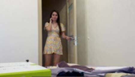 Vaginal gift of fate STEPMOM stuck under the bed.