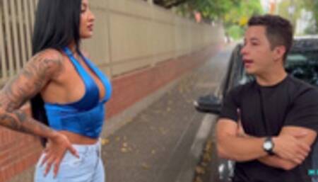Fucked by a stranger after being robbed on the street - Cum in pussy - Mariana Martix