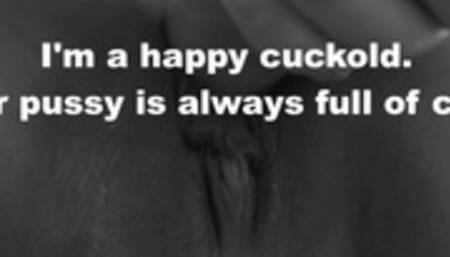 Cuckold watches wife fucking in front