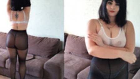 Hot stedmor i strømpebukser elsker at bruge stedsøns pik