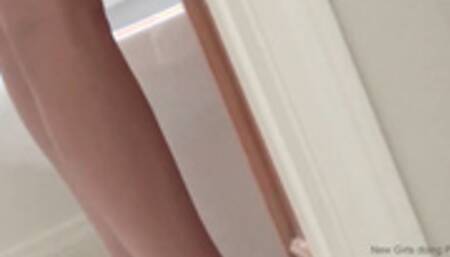 Slim Girl trembles when clit stimulated