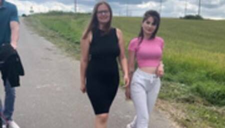 casual meeting on the street, ended with cum in pussy MILF