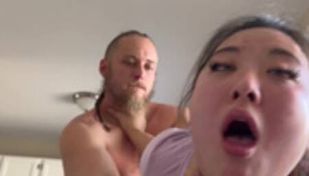 DADDY taking her pussy in the kitchen