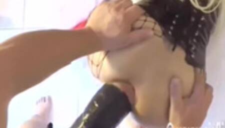 Gigantic Strapon Dildo Blasts Her Hole