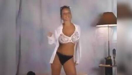 cute big tits nn model playing office babe strips to bra n panties