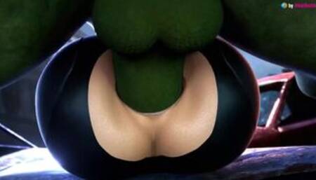 Hunk smashes Natasha Romanov's anal hole roughly (Marvel 3d animation with sound)