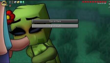 Explosive Mouthful Cumshot inside Creepers Mouth - Hornycraft Creeper Sex