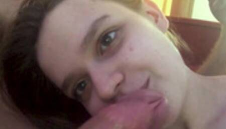 Cute Teen Stepdaughter Sucks StepDad's Big Dick