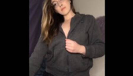 girl flashes small tits