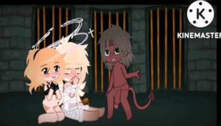 {Toxic Demon punishes Hunan and Angel}{horny demon's 3}{gacha sex porn}{threesome}