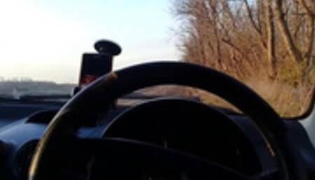 Roughly planted his wife's mouth on his cock and cum inside in the parking lot! Public oral sex!