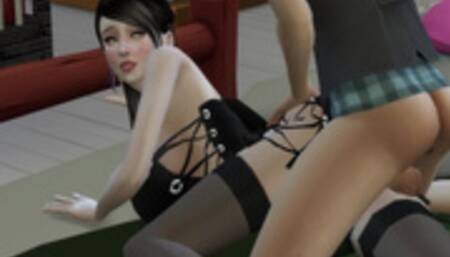 Black cheongsam goddess passionate sex