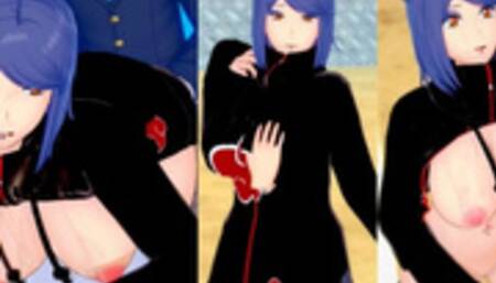 [Hentai Game Koikatsu! ]Have sex with Big tits Naruto Konan.3DCG Erotic Anime Video.
