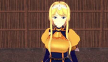 3D/Anime/Hentai, Sword Art Online Alicization: Alice Zuberg getting fucked outside !!!