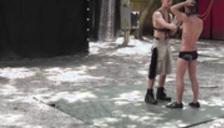 Backyard bondage with Dean Daniels and Preston Lee