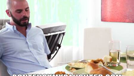 Juicy girl Alyssa Cole spanked by stepdad while having sex