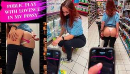 Public play with lovense lush inside the store KleoModel orgasm
