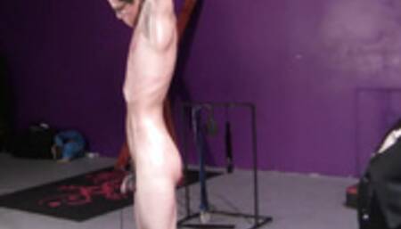 Justin Martinez bound and flogged by master Vin