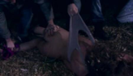 Girlfriend dp fucked in woods at night