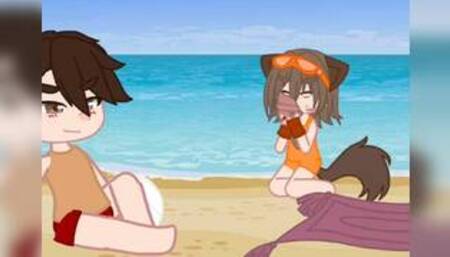 Cinamon bangs a lifeguard