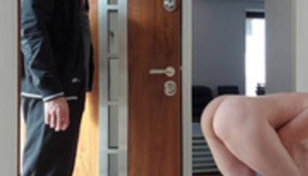 Naked Wife takes Pizza Delivery Guy and fuck with him