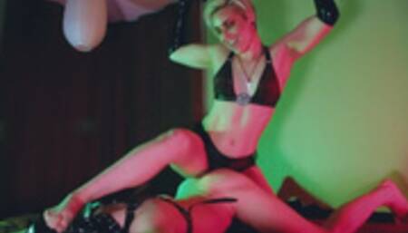 A gagged & hooded Aiden gets a foot to the face while being pegged with a thick dildo (13min of 30)