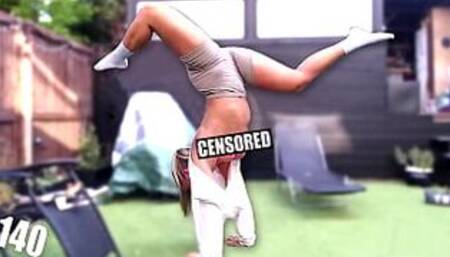 Twitch Streamer Accidental Handstand Boob Slip and Nip Slip 140