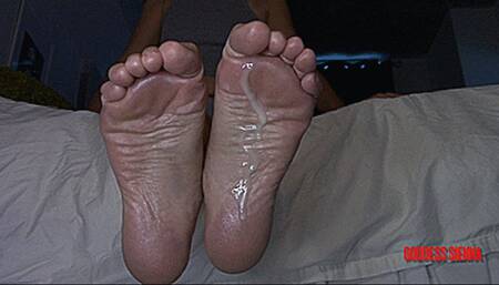 Lick His Cum Off My Soles