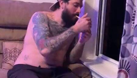 Gay Tatted Smoking