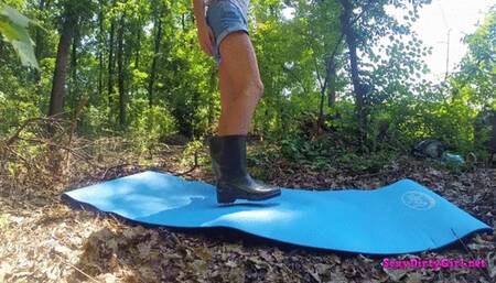 I revenge on my rubber boots in the forest