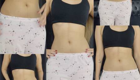 Worship my flat stomach and belly button