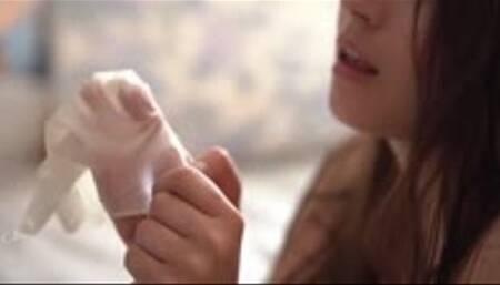 Masturbation in Latex Gloves