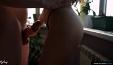 Fucked a colleague with gorgeous hair in the spring sun