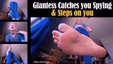 Giantess Catches you Spying and Steps on you - mp4