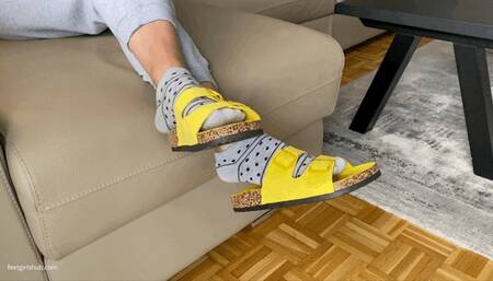 BIRKENSTOCK SANDALS SHOEPLAY IN GREY SOCKS - MOV HD