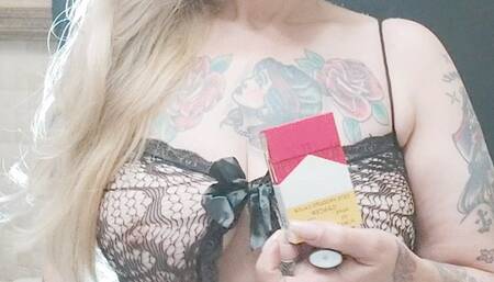 Extremely sexy, smoking my red Marlboro, with a smoker's cough