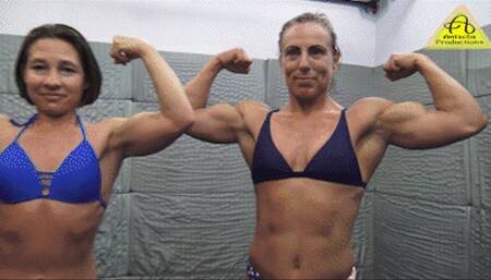 Mary vs Iron competitive female wrestling match