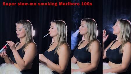 Super slow-mo smoking Marlboro 100s