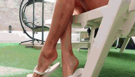 In old white flip flops by the pool MP4(1280x720)FHD