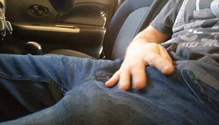 Fun in car before road trip