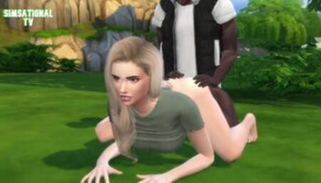 Interracial Teens Fuck in Public 3D